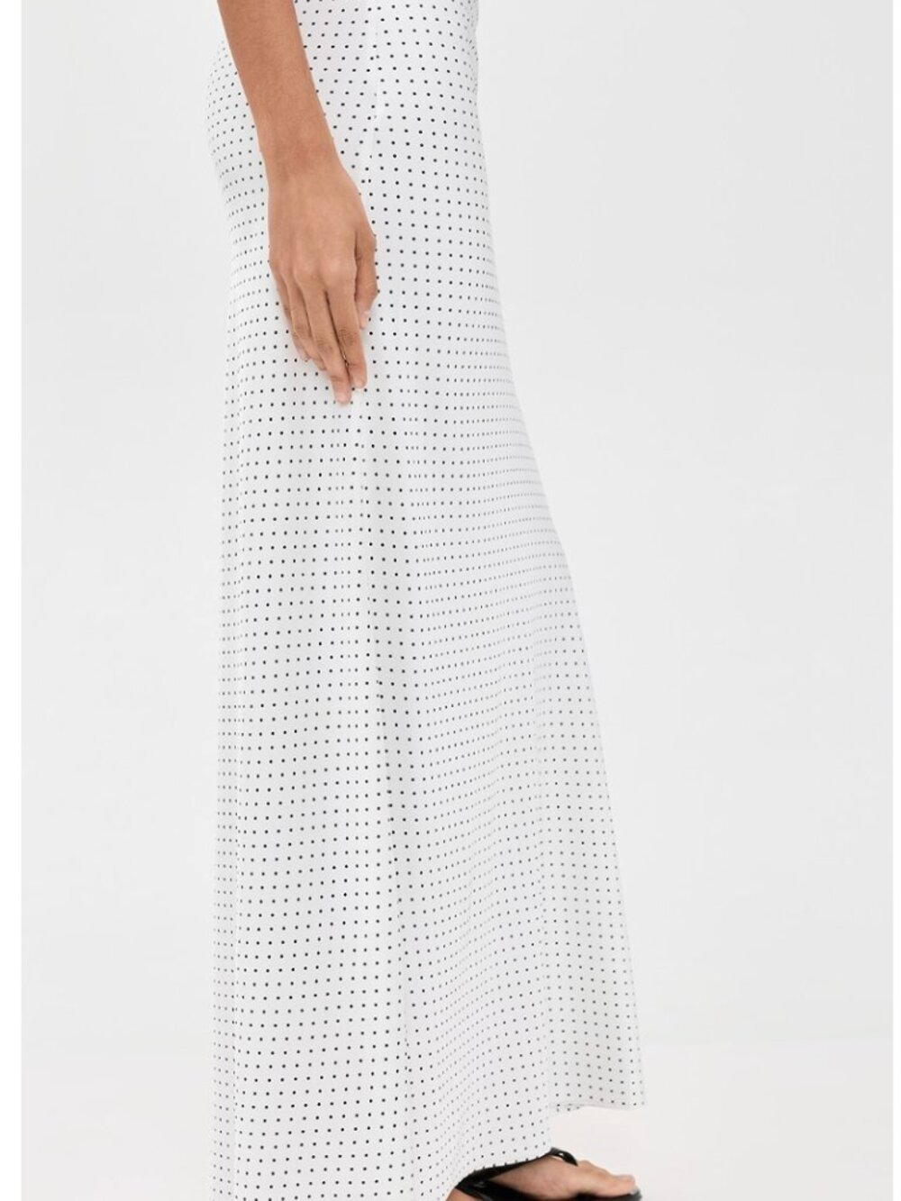 LIONESS  Hudson Satin Maxi in Porcelain Polka Dot Sz XXXS